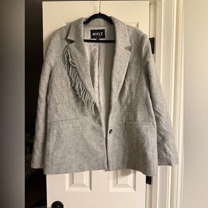 NVLT Women's Gray Fringe Jacket XL